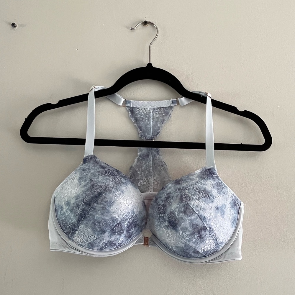 NWOT PINK Victoria's Secret Lace Date Push Up Front Clasped Bra